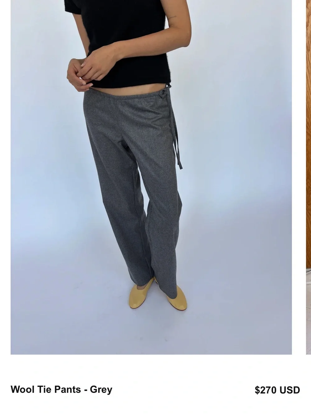Brooke Callahan Wool Tie Pants Black L32